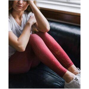 ZYIA Active Red Stay Gold Light n Tight Hi-Rise 7/8 24” Leggings Size 6-8